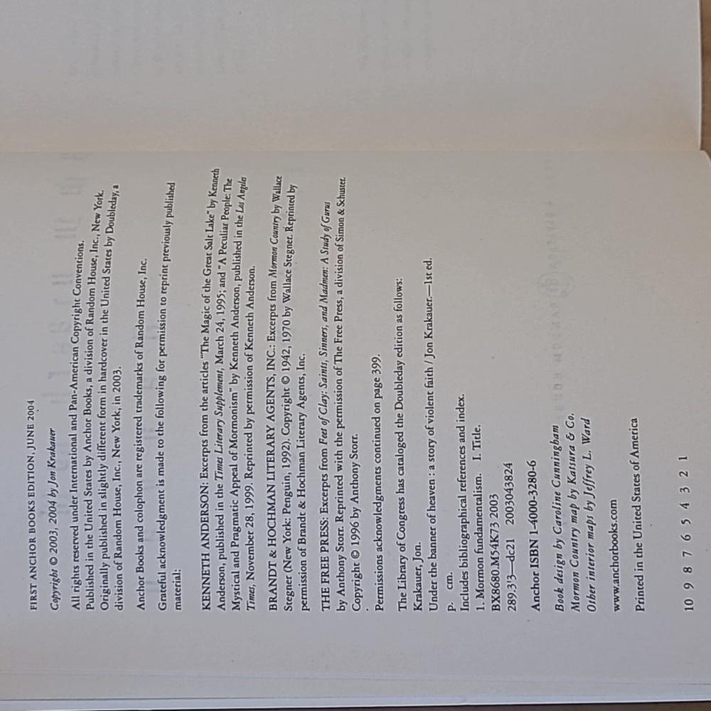 😍3/$25 Under the Banner of Heaven (soft cover book) by Jon Krakauer - Picture 5 of 8